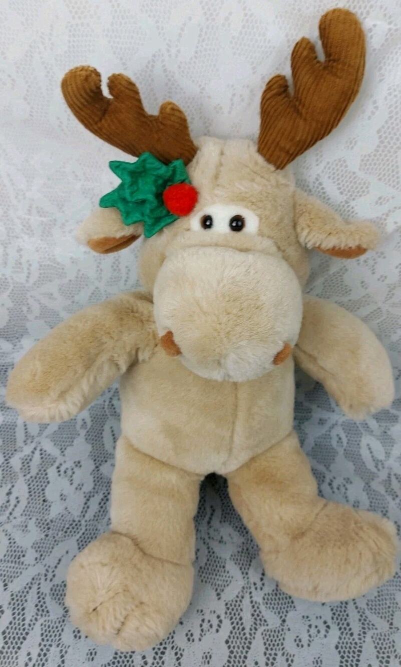 Commonwealth HOLLY Moose Plush Christmas Reindeer 16" Stuffed Animal 1992 90's